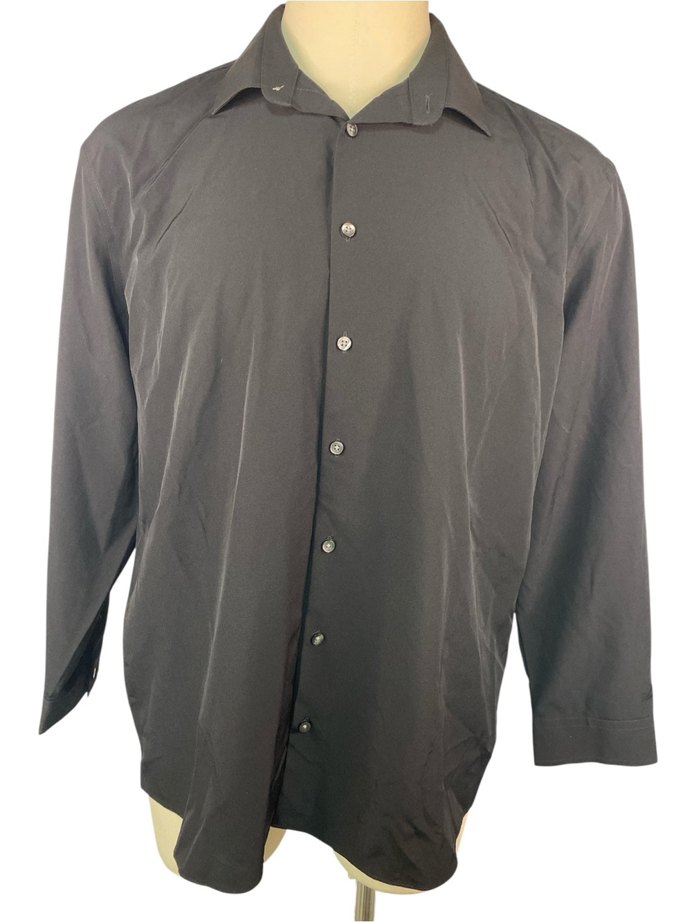 J. Ferrar Slim Classic Black Long Sleeve Button-Up Shirt Men’s 18-18 1/2-34/35